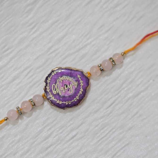 Rose Quartz - Pink Agate Rakhi