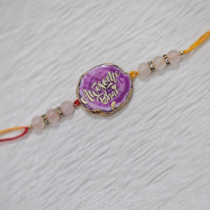 Rose Quartz - Pink Agate Rakhi