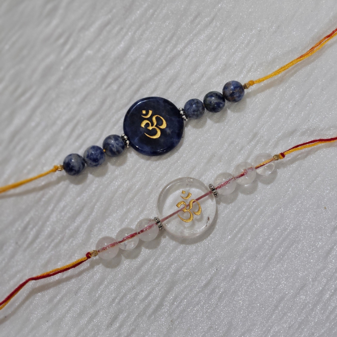 Sodalite OM Engraved Rakhi