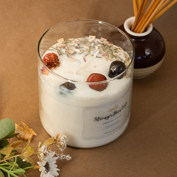 Stronger than Ever - Herbs & Crystal Infused Candle