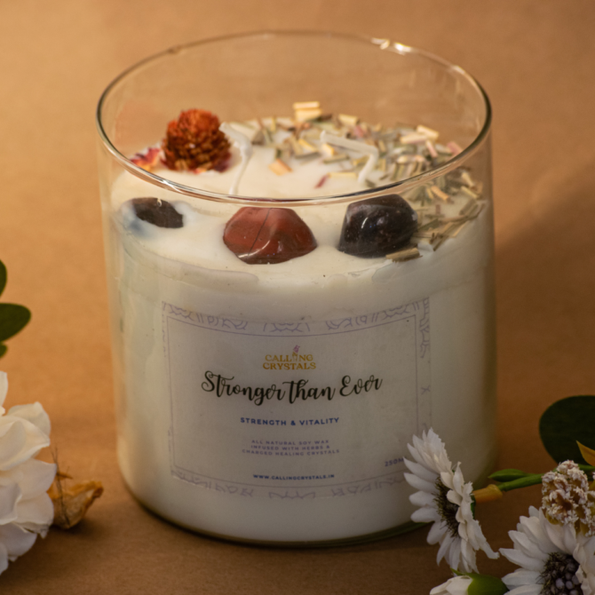 Stronger than Ever - Herbs & Crystal Infused Candle
