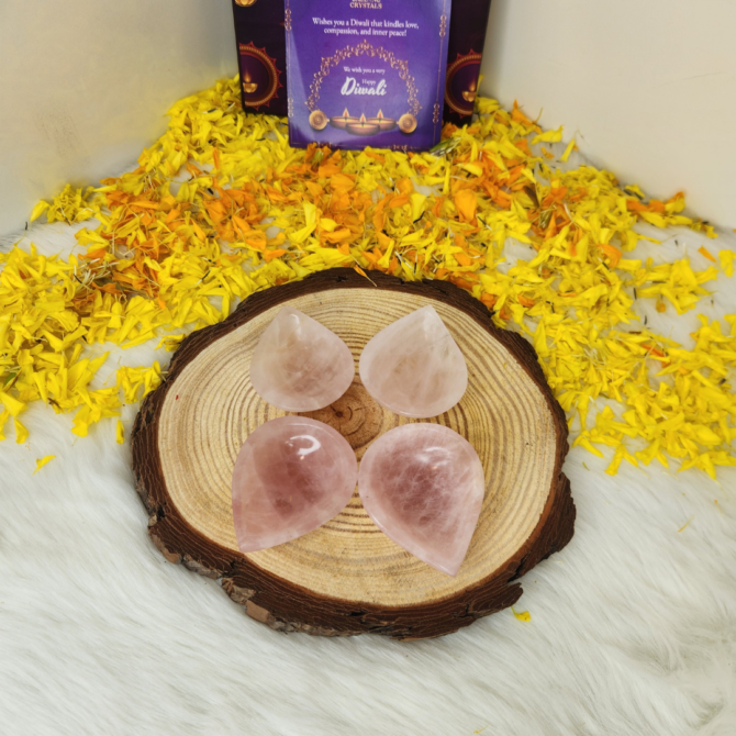 Rose Quartz Crystal Diya
