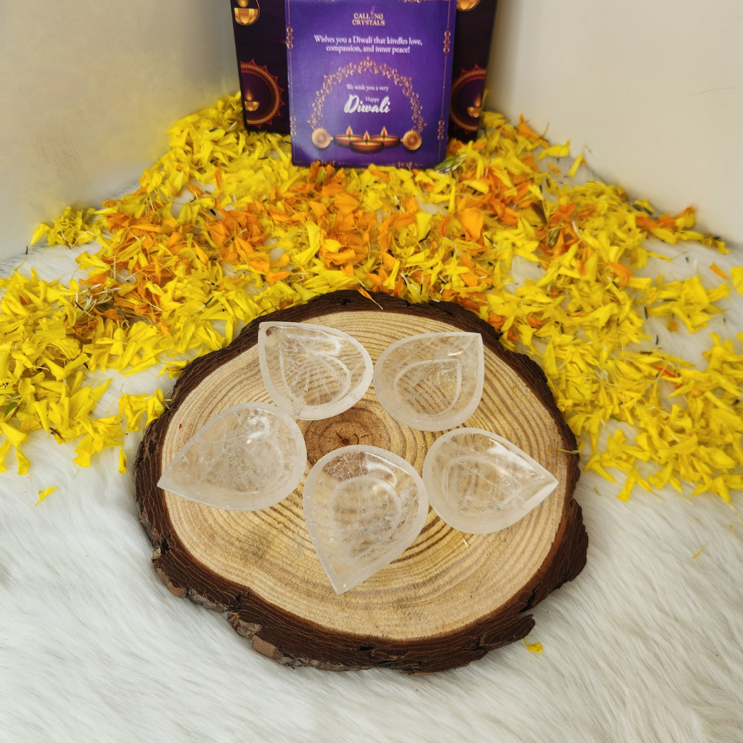 Clear Quartz Crystal Diya